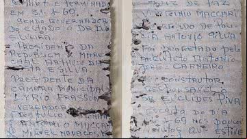 Carta encontrada em parede em SC - Divulgação / Daiana Carvalho