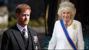 O príncipe Harry e a rainha consorte Camilla - Getty Imagens