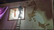 Empreiteiros trabalhando na pintura dos afrescos - Divulgação/Hermandad de Nuestra Señor del Buen Viaje de El Tanque