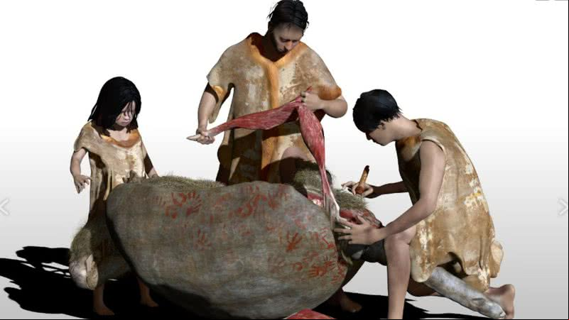 Pesquisa evidencia uso de ferramentas de pedra em mamífero gigante há cerca de 21 mil anos - Divulgação/Damián Voglino, Museo de Ciencias Naturales A. Scasso