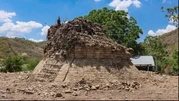 Estrutura circular encontrada em Tecacahuaco, no México - Divulgação/INAH/Gerardo Peña
