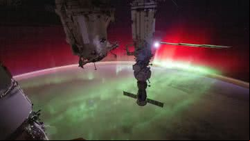 Imagem da aurora vista da Estação Espacial Internacional - Divulgação/X/Matthew Dominick