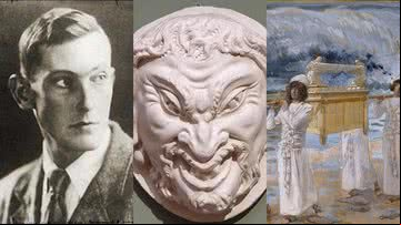 Fotografia de George Mallory, escultura 'Cabeça de fauno', de Michelangelo, e pintura 'A Arca a pelo Jordão', de James Tissot - Domínio Público via Wikimedia Commons / Foto por Yair Haklai pelo Wikimedia Commons