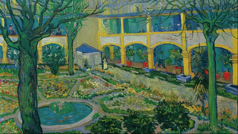O pátio do Hospital em Arles - Coleção Oskar Reinhart