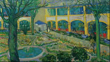O pátio do Hospital em Arles - Coleção Oskar Reinhart