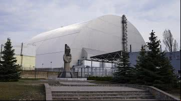 Novo Arco de Confinamento Seguro que cobre o quarto reator danificado da usina nuclear de Chernobyl - Getty Images
