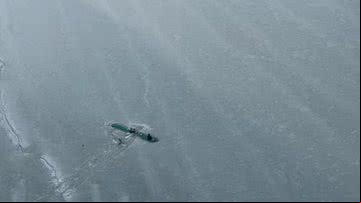 Avião caiu em lago congelado no Alasca - Divulgação/Alaska National Guard