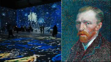 Mostra permite interações imersivas com obra de Van Gogh - Divulgação; Getty Images (domínio público)