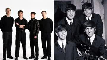 Harris Dickinson, Paul Mescal, Barry Keoghan e Joseph Quinn interpretam os Beatles - Reprodução/Sony Pictures; Getty Images