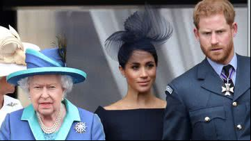 Rainha Elizabeth, Meghan Markle e Harry - Getty Images