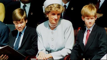 Princesa Diana e seus filhos, William e Harry - Getty Images