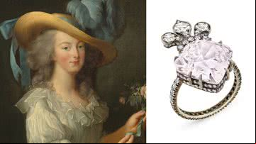 Maria Antonieta e diamante que será leiloado - Getty Images; Divulgação/Sotheby's