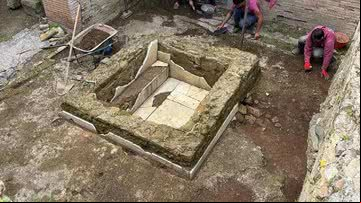 Vista da descoberta dentro das termas romanas - Divulgação/Parco Archeologico dell'Appia Antica