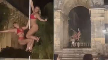 Dançarinas transformam patrimônio em pole dance - Reprodução/Stefan Dimoulis via Facebook