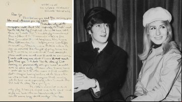 Carta de John Lennon a Cynthia Powell, e fotografia do casal - Divulgação/Christie's / Getty Images