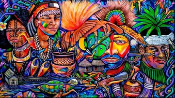 Uma pintura que reflete as diversas culturas que vivem em Papua-Nova Guiné - Reprodução/Arison Kul