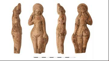 Imagens de estátua de Vênus, deusa romana, encontrada no lixão - Divulgação/Emmanuelle Collado/Inrap