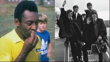 Montagem mostrando Pelé e os Beatles - Getty Images