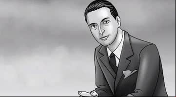Cristóbal Balenciaga em ilustração - Openthedoor Estúdio de Animação (todos os direitos reservados)