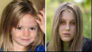 A pequena Madeleine McCann e a jovem que afirma ser ela - Divulgação / Instagram